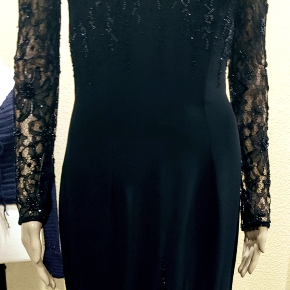 Montage by Mon Cheri Black Beaded Gown - Picture 12 of 16